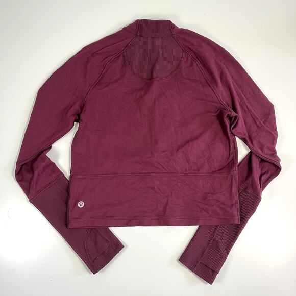 Lululemon Small Burgundy Maroon Its Rulu Long Sleeve Top 1/2 Zip Pullover Jacket - Picture 8 of 13